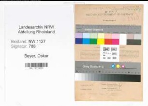 Entnazifizierung Oskar Beyer , geb. 10.10.1889 (Ingenieur)