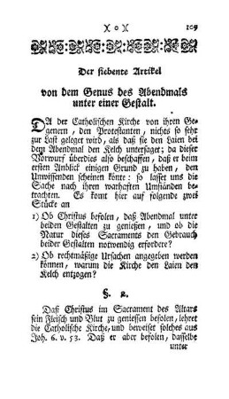 Der siebente Artikel von dem Genus des Abendmals unter einer Gestalt.