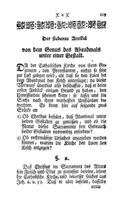 Der siebente Artikel von dem Genus des Abendmals unter einer Gestalt.