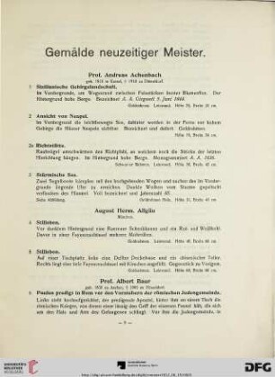 Gemälde neuzeitiger Meister (Nr. 1-133)