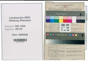 Entnazifizierung Mathilde Kern , geb. 05.08.1888 (Postassistent)