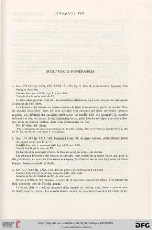 Chapitre VIII: Sculptures funéraires