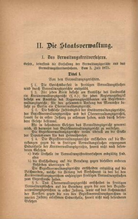 II. Die Staatsverwaltung.