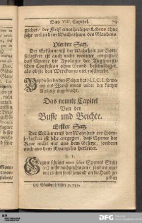 Das neunte Capitel Von der Busse und Beichte.