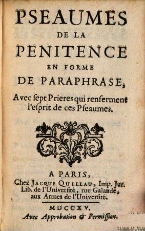 Pseaumes de la Penitence