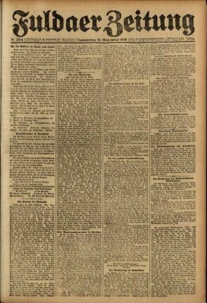 Ausgabe vom Donnerstag, den 14. November 1918.
