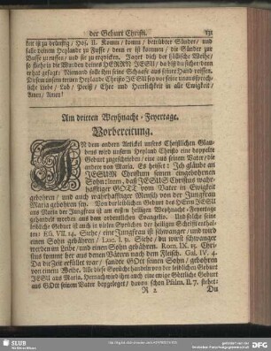 Am dritten Weyhnachts-Feyertage