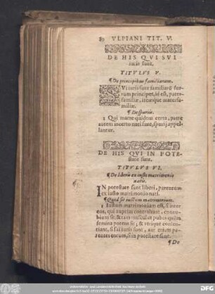 De His Qui Sui iuris sunt. Titulus V.