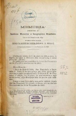 Revista do Instituto Histórico e Geográfico Brasileiro. 55. 1892/93, Pt. 2