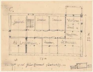 Universitätsbibliothek, Greifswald: Grundriss (aus: Skizzenalbum 3)