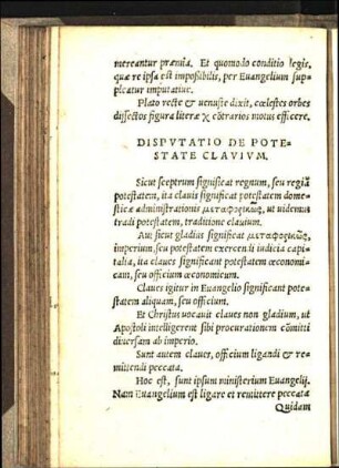 Dispvtatio De Potestate Clavivm.