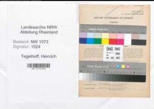 Entnazifizierung Heinrich Tegethoff , geb. 16.04.1901 (Lehrer)