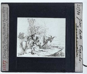 Tiepolo, Frau, Satyrkind und Ziege in einer Naturlandschaft (Druck) (Philadelphia PMoA 1985-52-1605)