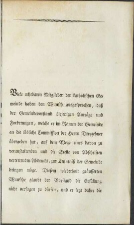 [Der Vorstand der katholischen Gemeinde]