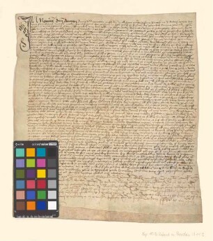 Bartholomeus Gotzmann, notarius publicus und Kleriker der Diözese Kammin, beurkundet die testamentarischen Verfügungen des verstorbenen Dekans des Kalands, Georg Bandelow, für fromme Stiftungen und zur Unterstützung der Armen.