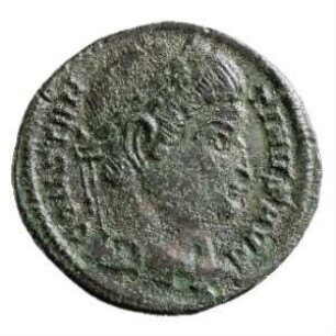 Münze, Follis, Aes 3, 327 - 328 n. Chr.