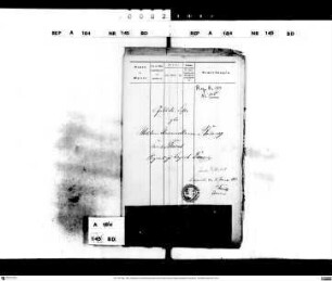 Geburtslisten zur Militärstammrolle der verschiedenen Ortschaften des Kreises Berent für das Jahr 1864