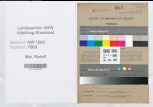 Entnazifizierung Rudolf Mai, geb. 29.07.1885 (Verw.Angest.)