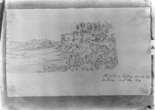 Nordostansicht von Seelburg vom anderen ufer der Düna