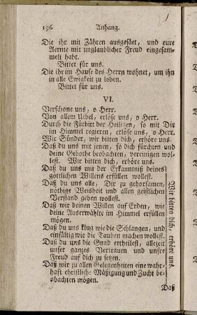 VI. [Schluß der Litaneyen.]