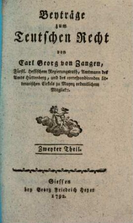 Beyträge zum Teutschen Recht, Zweyter Theil
