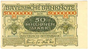 Geldschein, 50 Millionen Mark, 20.8.1923