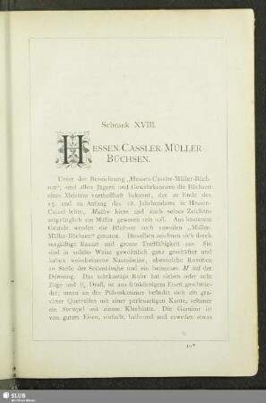 Schrank XVIII. Hessen-Cassler-Müller-Büchsen