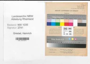Entnazifizierung Heinrich Griebel , geb. 22.05.1890 (Ingenieur3)