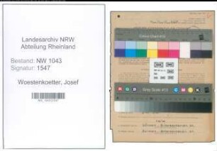 Entnazifizierung Josef Woestenkoetter , geb. 07.04.1922 (Schneider)