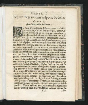 Caput I. eius Generalia delineans