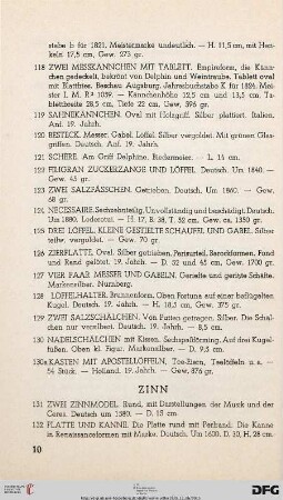 VI. Zinn (Nr. 131-188)