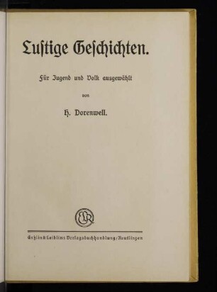 Lustige Geschichten : für Jugend und Volk
