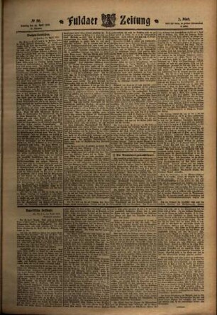 Zweite Ausgabe vom Samstag, den 16. April 1910.
