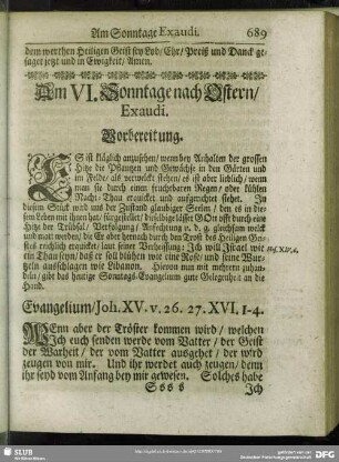 Am VI. Sonntage nach Ostern, Exaudi