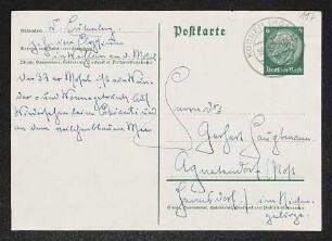 Brief von Herbert Eulenberg, Hedda Eulenberg und Unbekannt an Gerhart Hauptmann