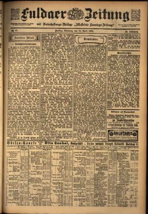 Zweite Ausgabe vom Mittwoch, den 16. April 1902.