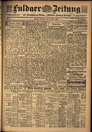 Zweite Ausgabe vom Mittwoch, den 16. April 1902.