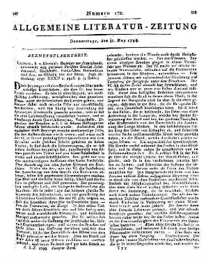 Scheidemantel, F. C. G.: Beyträge zur Arzneykunde. Abt. 1. Leipzig: Kleefeld 1797