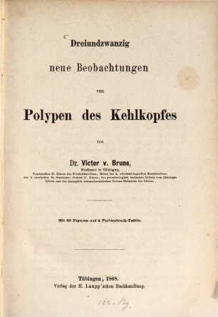 Dreiundzwanzig neue Beobachtungen von Polypen des Kehlkopfes