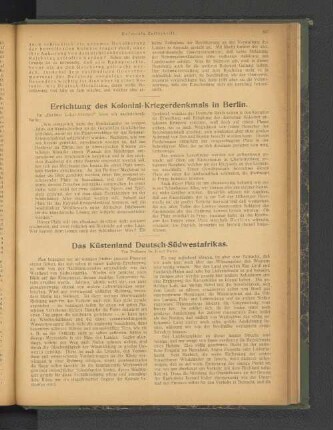 Das Küstenland Deutsch-Südwestafrikas.