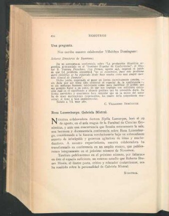 Rosa Luxemburgo. Gabriela Mistral