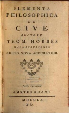 Elementa philosophica de cive