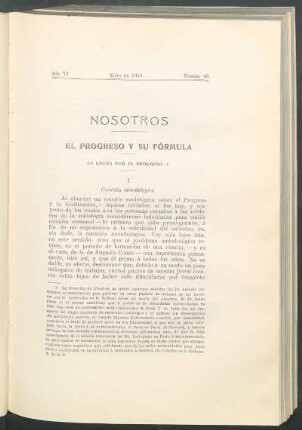 El progreso y su fórmula : La lucha por el progreso