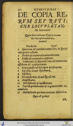 De Copia Rerum Seu Ratione Locupletandæ sententiæ