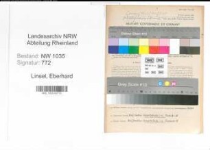 Entnazifizierung Eberhard Linsel , geb. 02.01.1906 (Abt.Leiter)
