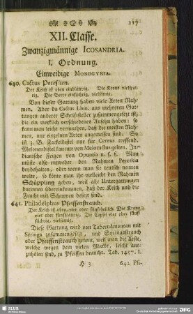XII. Classe. Zwanzigmänige. Icosandria