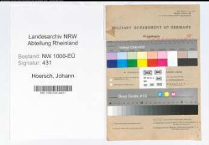Entnazifizierung Johann Hoersch, geb. 29.05.1898 (Verwaltungsoberinspektor)