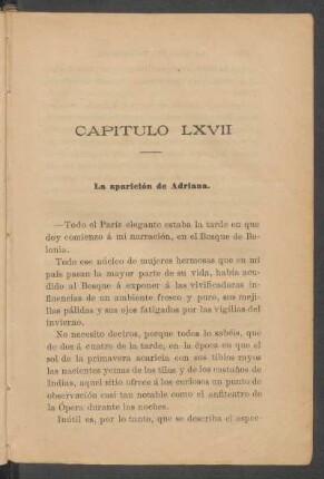 Capítulo LXVII - La aparición de Adriana.