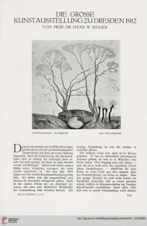 1: Die grosse Kunstausstellung zu Dresden 1912