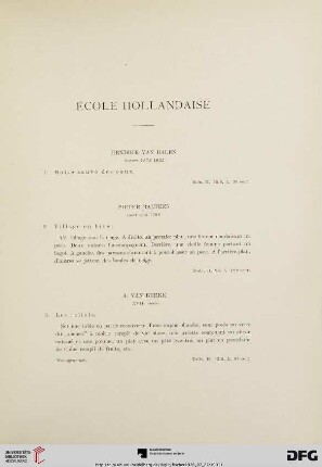 École hollandaise (Nr. 1-69)